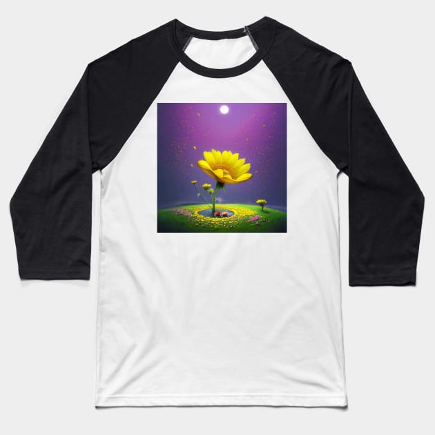 Yellow flowers Baseball T-Shirt by JorgeHigginsDesigns